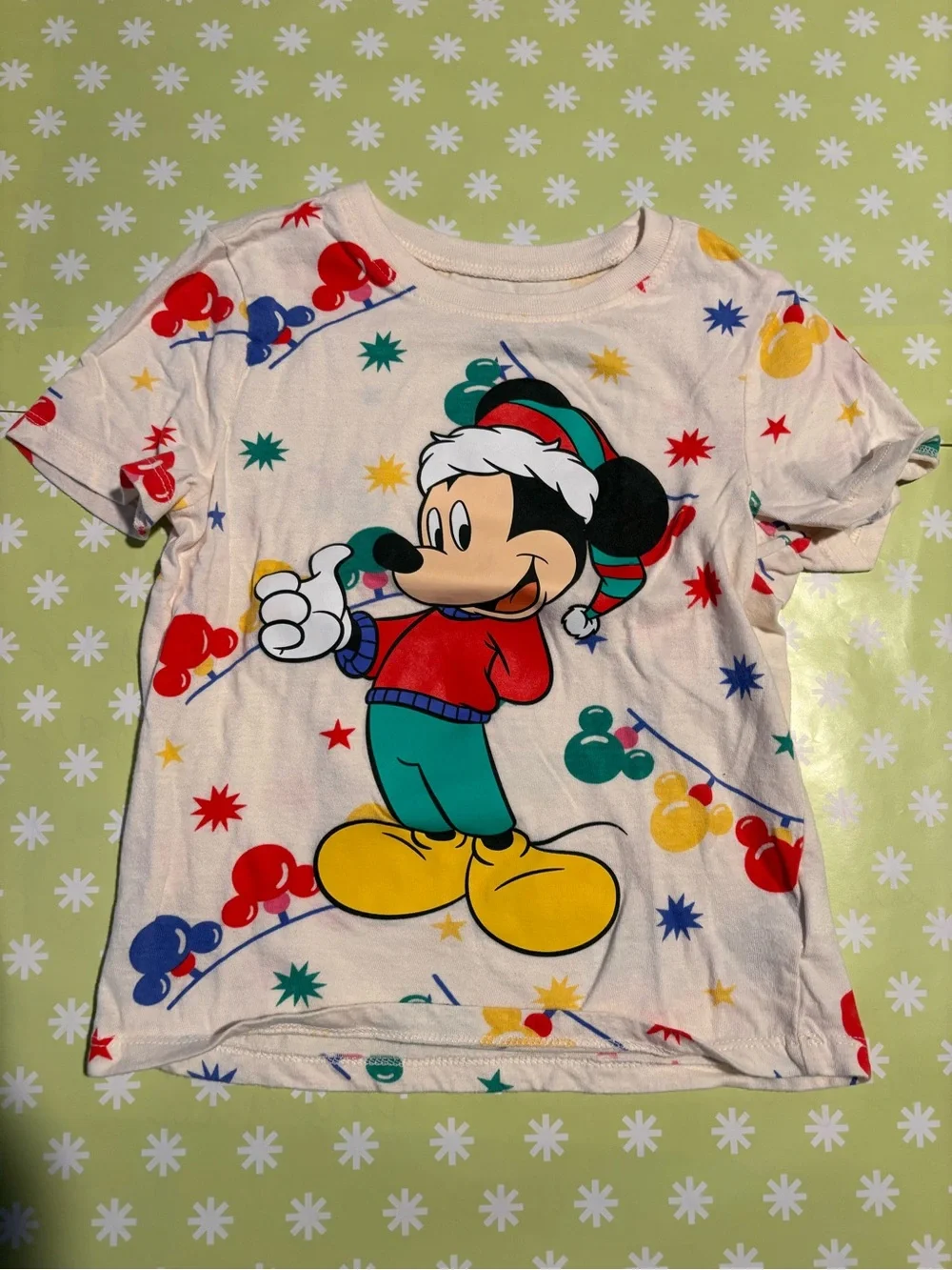 Old Navy White Kids Tee with Multicolor Mickey Graphic